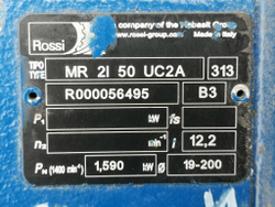 Мотор редуктор соосный двухступенчатый ROSSI MR 2I 50 UС2A 313 c электродвигателем HB2 80B 4 B5 0.75 кВт