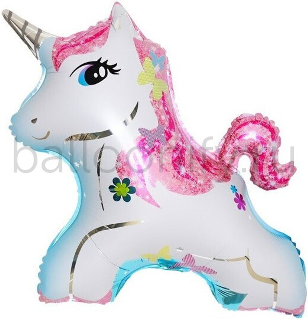 Шар (27''/69 см) Фигура, Милый единорог, 1 шт.