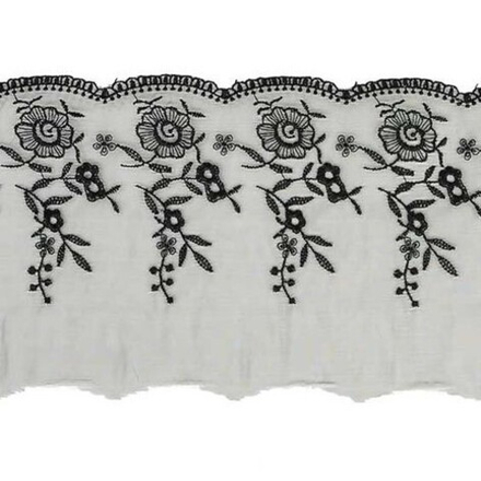 Кружево капрон 11см*13,71м 0574-5001 (черный)