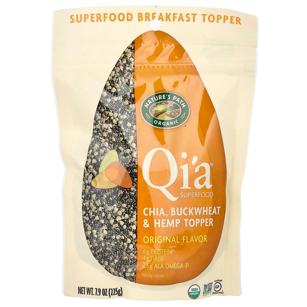 Nature's Path, Organic Qi'a Superfood, чиа, гречка и конопля, оригинальные, 225 г (7,9 унции)