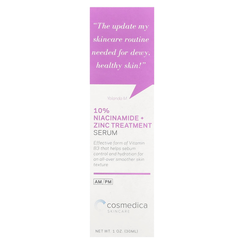Cosmedica Skincare, лечебная сыворотка с 10% никотинамидом и цинком, 30 мл (1 унция)