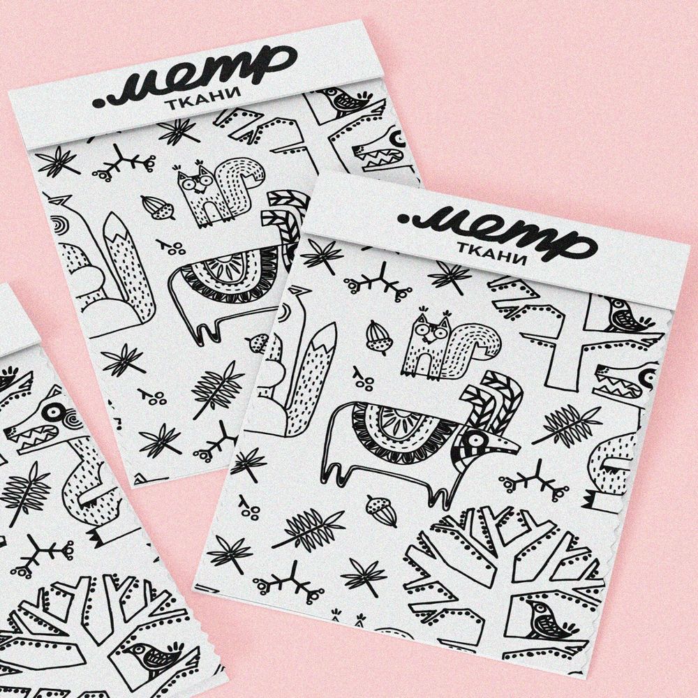 Ткань лен лесные сказочные звери