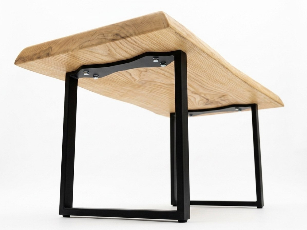 Обеденный стол из слэба тополя WHITE 120