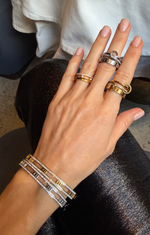 Кольцо с римскими цифрами многосоставное silver