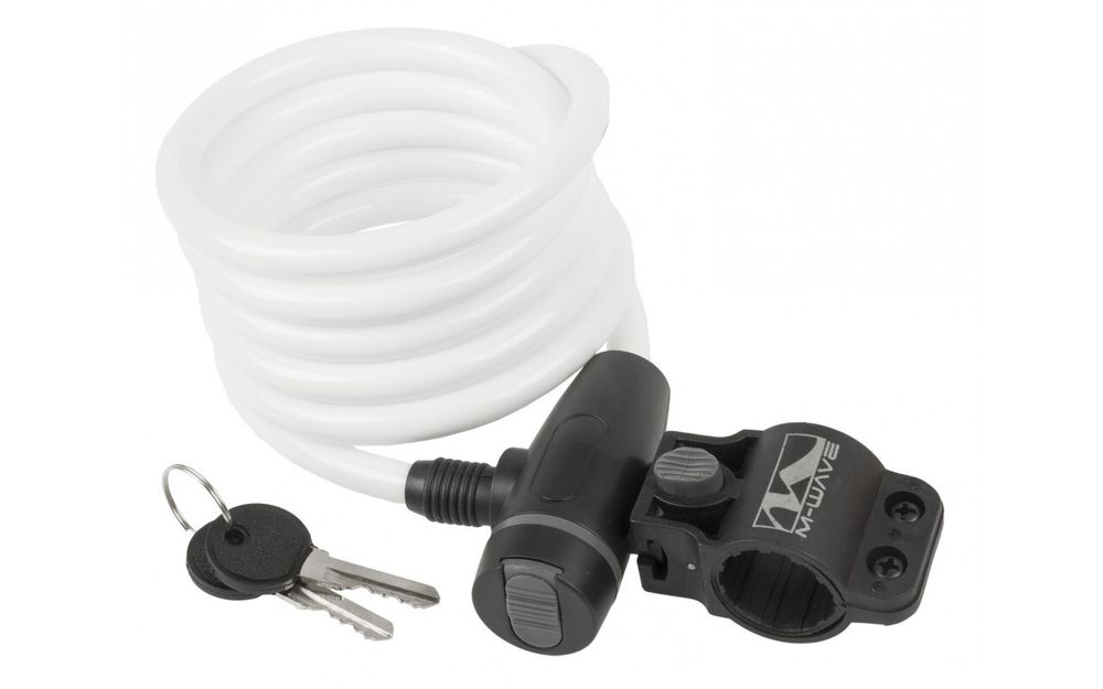Замок велосипедный противоугонный S 10.18 белый M-WAVE