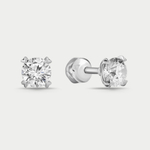 Серьги-пусеты женские из белого золота 585 пробы с фианитами (арт. 21-214517)