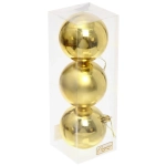 Новогодние шары 8 см (набор 3 шт) «Глянец», золотой