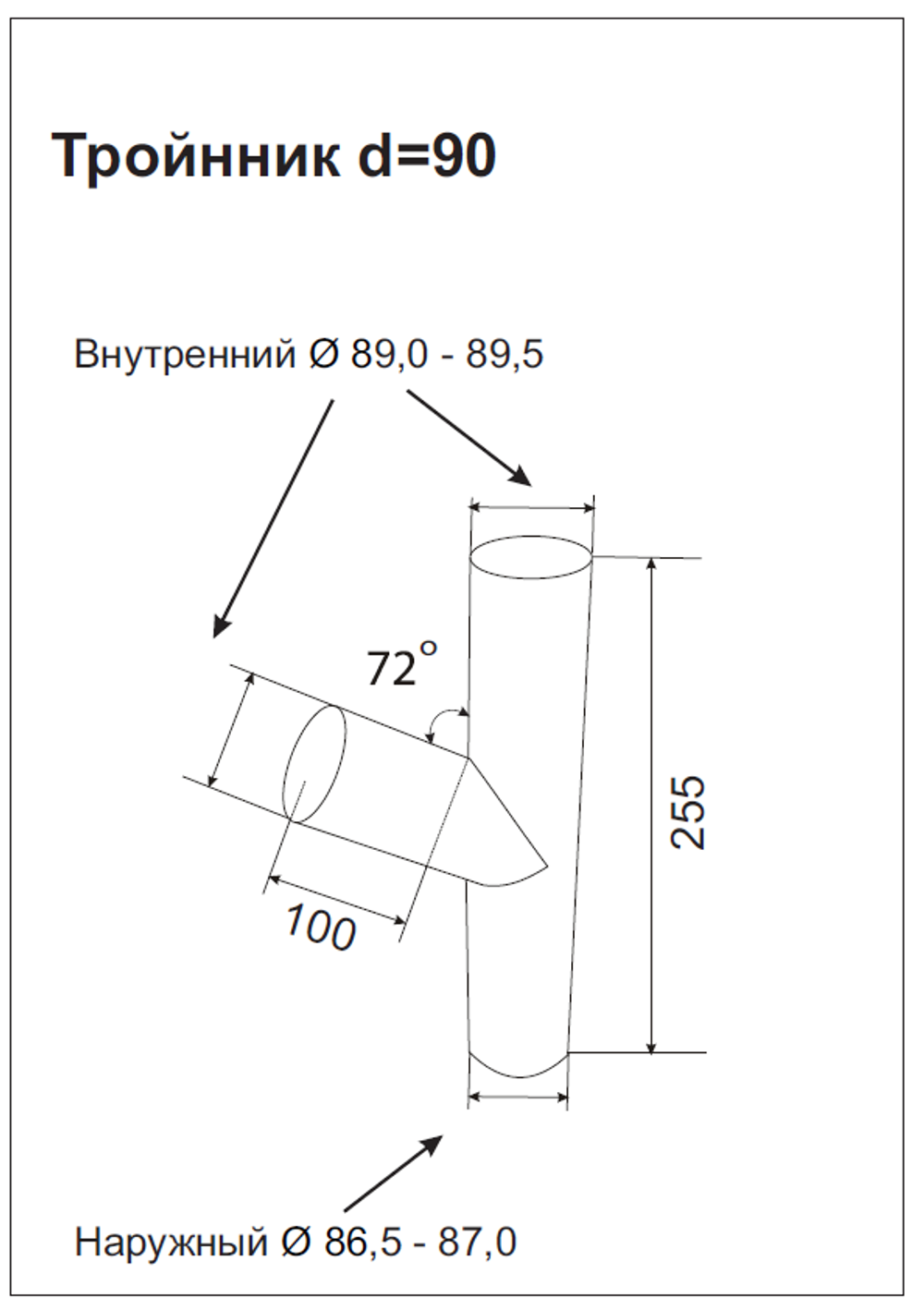 Тройник трубы Aquasystem D125/90 мм RAL 6005 зеленый