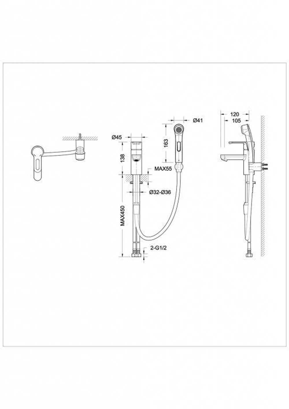 Смеситель для умывальника Bravat Drop-D