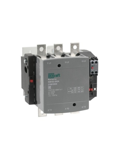 Контактор 265А 220В АС АС3 АС4 1НО+1НЗ КМ-102 DEKraft 21961DEK