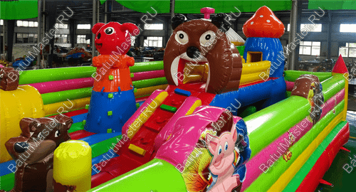 Коммерческий надувной батут "Маша и Миша" 11*7*3 м