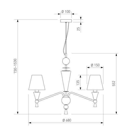 101014/6 / подвесной светильник / латунь Smart