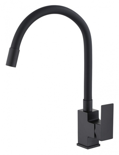 59028-CC Смес. из НЕРЖ. для кух. (ЧЕРНЫЙ с гиб. чер. изл.) HANSEN  (20/1шт)