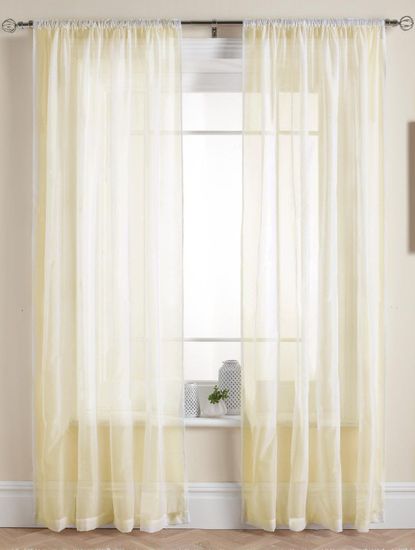 Длинные шторы. Тюль Basica-2 (микро вуаль золотистый)