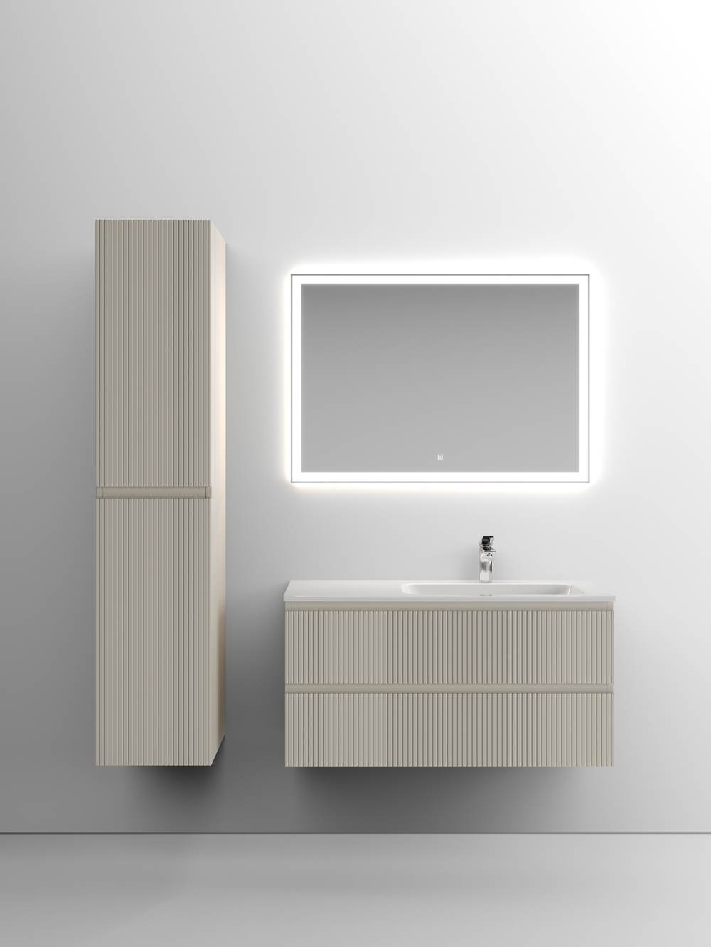 Тумба с раковиной Sancos Snob T 100 см SNT100RCE правая, beige soft