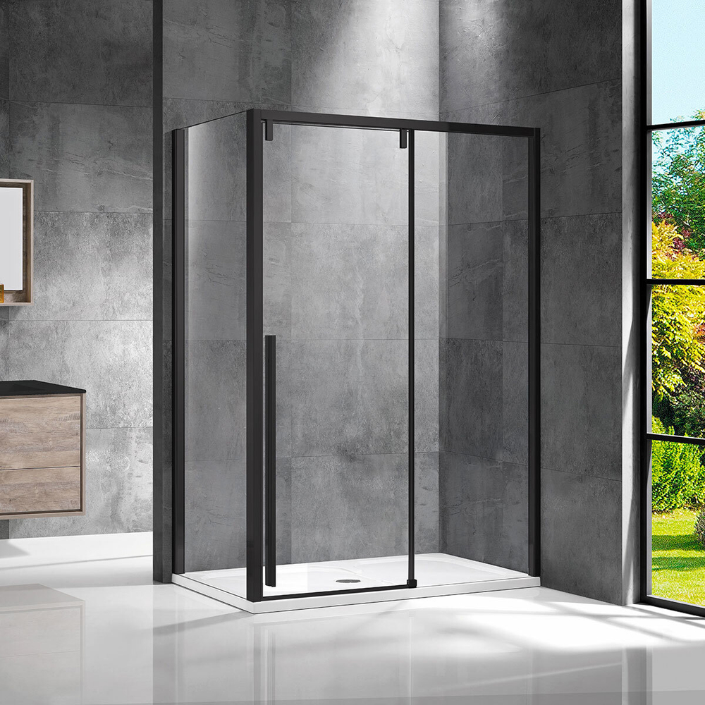 Душевой уголок Lugano VSR-1L8013CLB-1, 1300*800, черный, стекло прозрачное, , шт