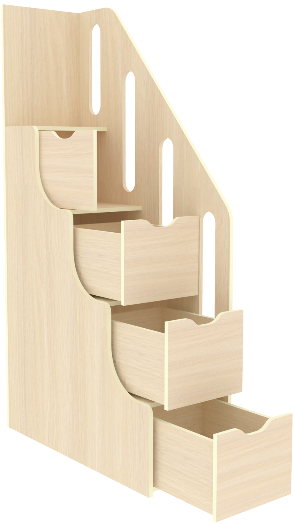 Лестница-комод КарИВи с перилами КарИВи  Дуб Молочный