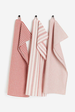 H&M Набор хлопковых полотенец ( 3 шт.), красный