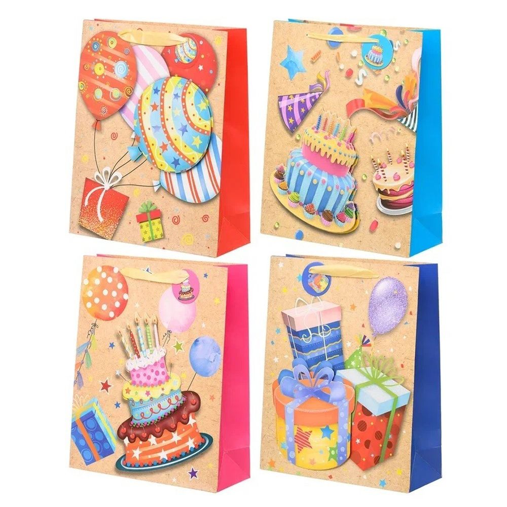 Подарочный пакет Basir, серия "Happy birthday", 26*32*10 см, ассорти Подарочный пакет Basir, серия "Happy birthday", 26*32*10 см, ассорти