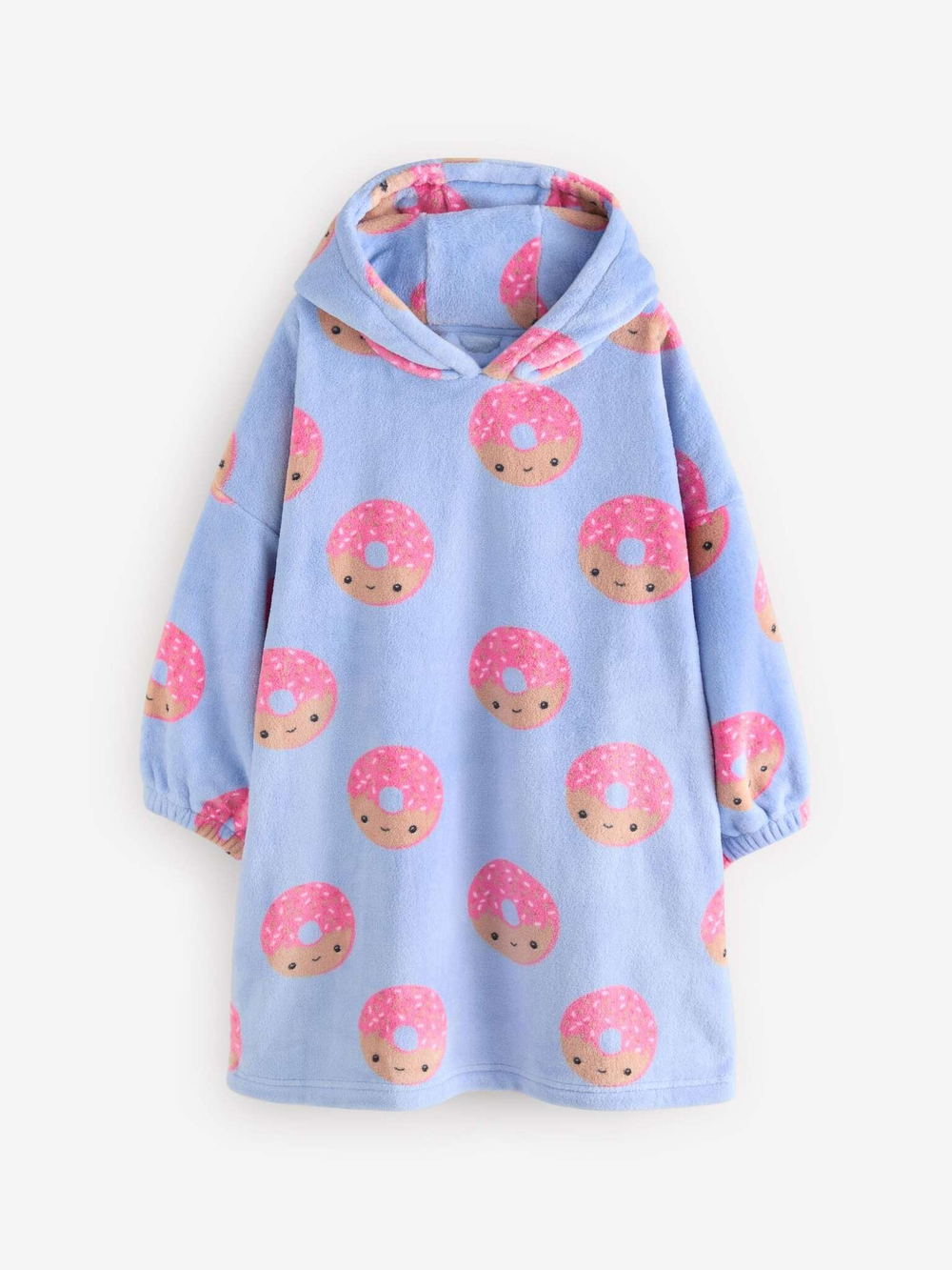 Толстовка флисовая удлиненная для девочки Next B71-630, Голубой, Розовый