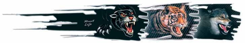 Наклейки Ком-т   на две стороны  05592  "Волк (Пламя Street Life)" 12х50см  полноцветная