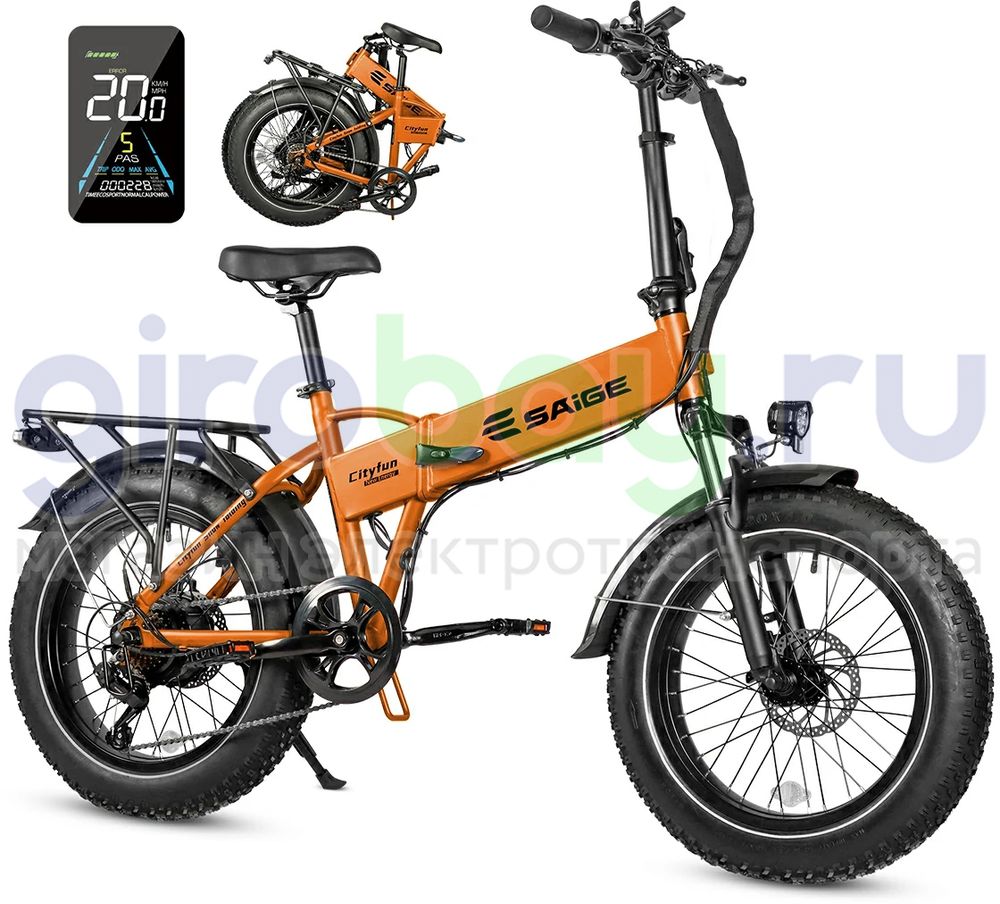 Электровелосипед Saige Cityfun (48V/10.4Ah) - Оранжевый фото №1