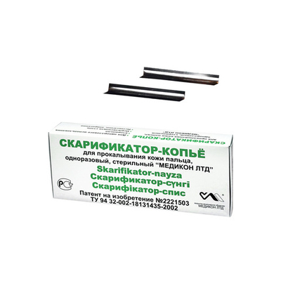 Скарификатор стерильный боковое копье-1.5мм, Детский (У/М), 2000шт., Медикон, 1уп.