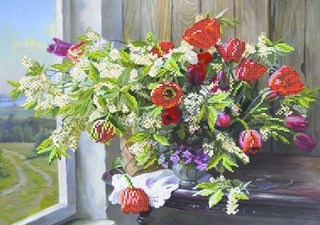 "Тюльпаны"-4019 ткань с нанесенным рисунком