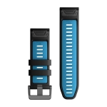 QuickFit 26mm black/cirrus blue Silicone watch band