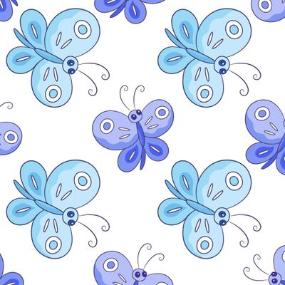 Голубые и фиолетовые бабочки