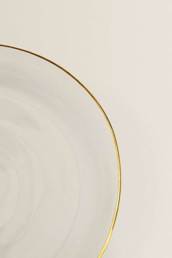 ZARA HOME ТАРЕЛКА ИЗ БОРОСИЛИКАТНОГО СТЕКЛА С ОБОДКОМ, ЗОЛОТИСТЫЙ