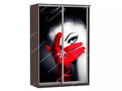 Шкаф купе Модерн 1490х600 2-х дверный 2-х секционный фотопечать №1 венге