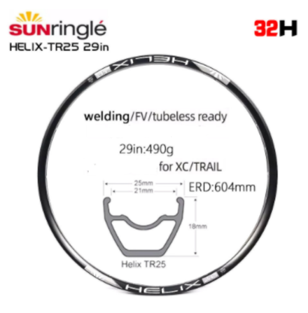ОБОД 29" SUNRINGLE HELIX TR25 32H  (ERD 604)