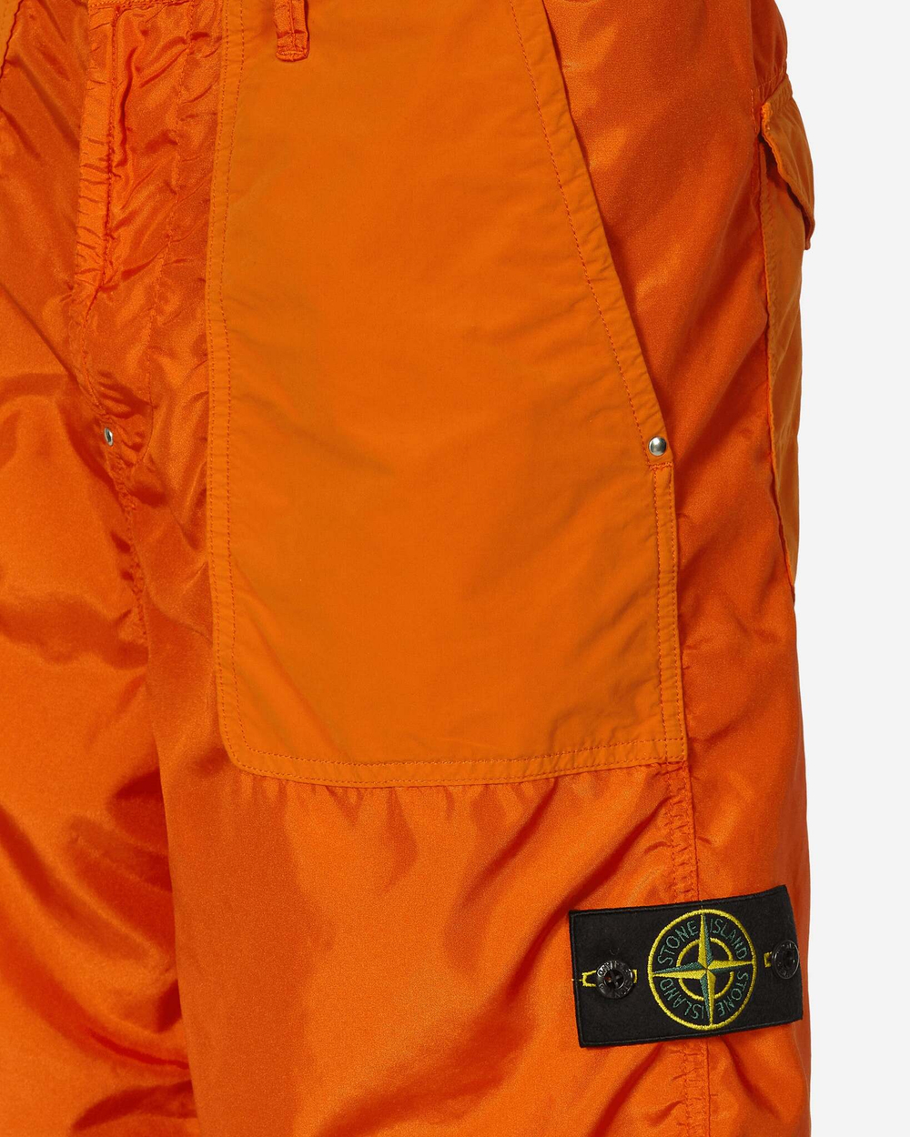 Stone Island Шорты Из Полиэстера, Окрашенные В Готовую Одежду, Оранжевые