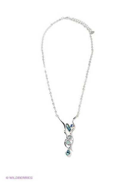 "Араго" колье в родиевом покрытии из коллекции "Морской коктейль" от Jenavi с замком карабин