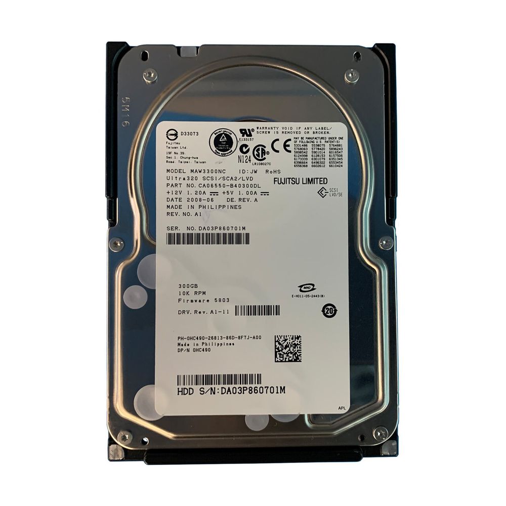 Жесткий диск Dell 300GB 10Krpm 8MB SCSI 80-pin CA06550-B40300DL