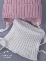 Шапка для девочки осенняя вязаная и снуд