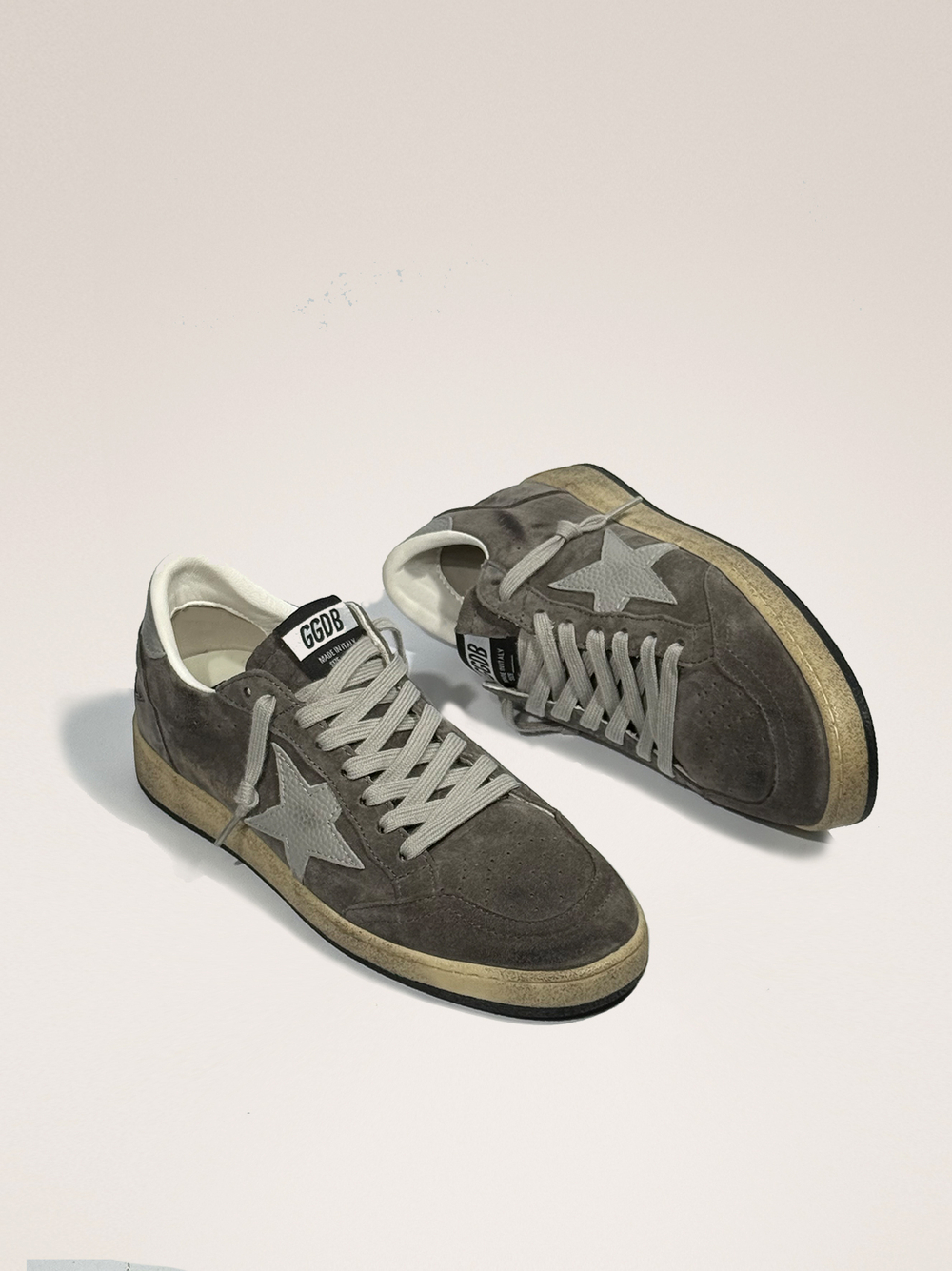 Men’s Ball Star in grey suede with gray nubuck star and heel tab