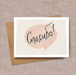 Дизайнерская открытка " Спасибо" в ассортименте + крафт конверт (10х15)