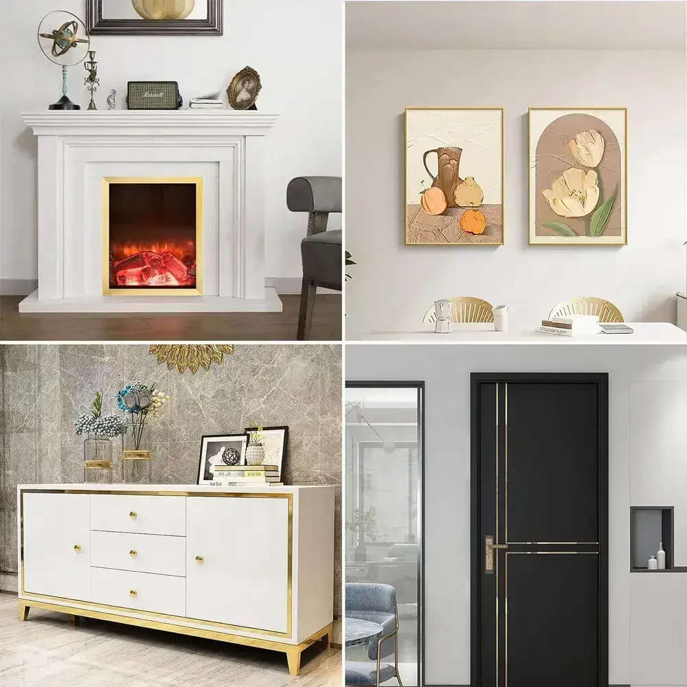 Молдинг декор на стену для интерьера самоклеющийся DP 10 GS золото матовое