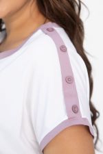 Блуза Далия (бело-сиреневая) Б13804-20М LT Collection