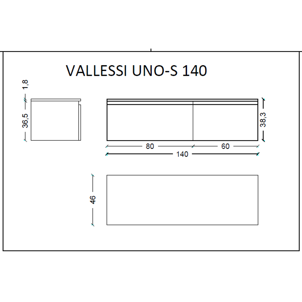 Тумба Armadi Art Flat Valessi Uno-S 140 897-140-D, DARK OAK