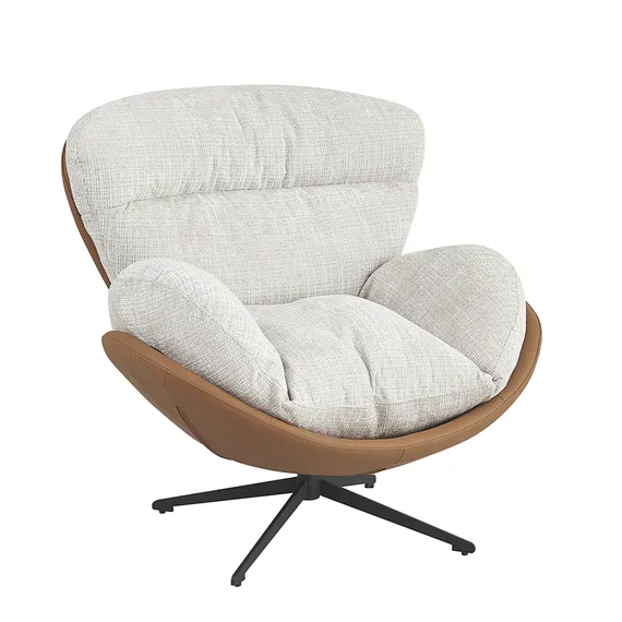 Кресло BLISS оранж/серый, экокожа, шенилл