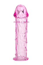 Розовая насадка фаллической формы - 12,5 см. (Цвет: розовый)