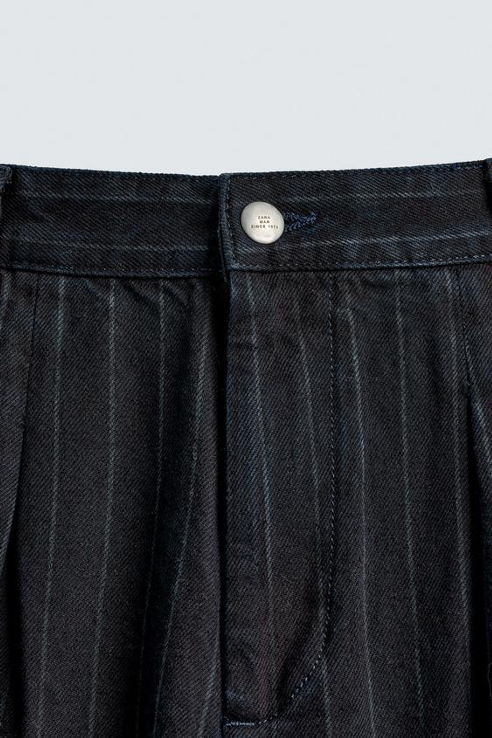 ZARA БРЮКИ BALLON В ПОЛОСКУ, СИНИЙ