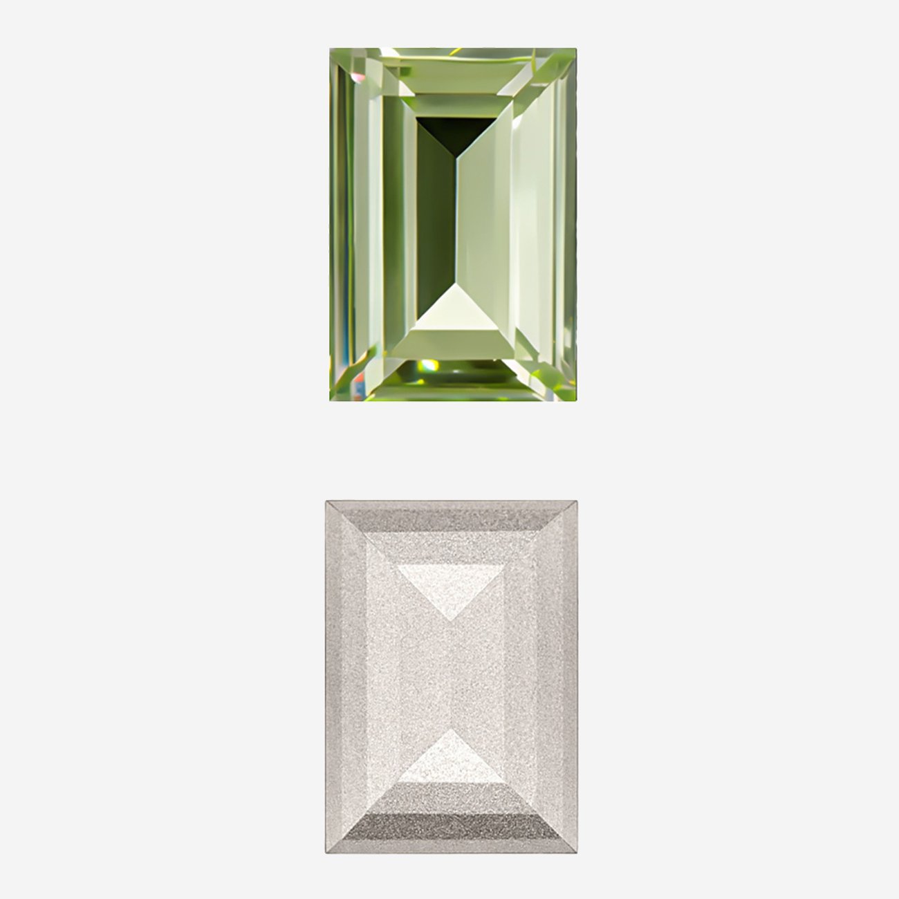 Кристалл Прямоугольник (Step Cut Fancy Stone), оттенок "Хризолит"/"Chrysolite", 14*10мм