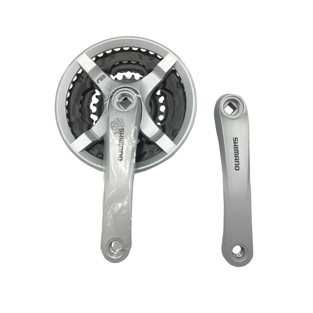 Система Shimano TY501, 175мм, Кв, 42/34/24, с защитой, с болтами, серебр., б/уп