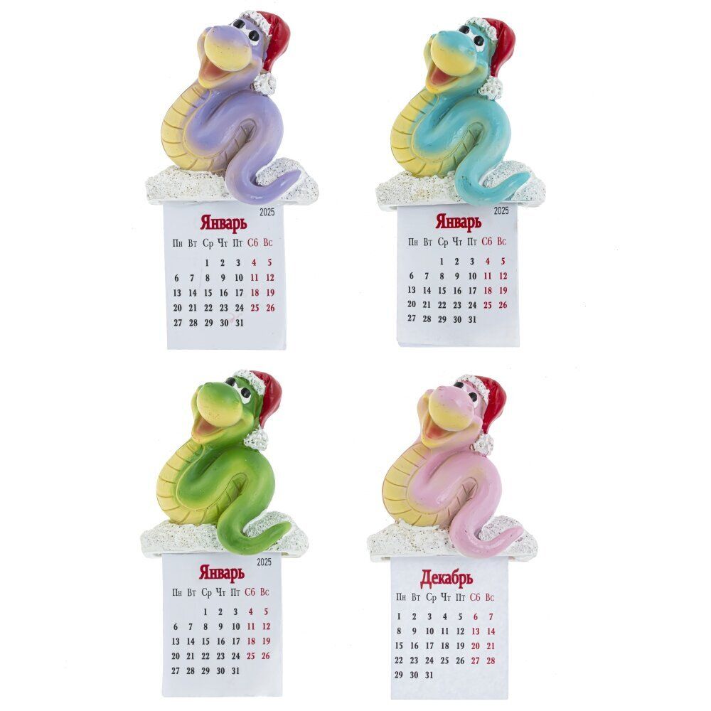 GAEM Магнит с календарем "Змея", L6 W3 H11,5 см, 4в.