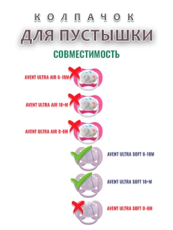 Колпачок для соски пустышки AVENT ultra soft 6-18m 18+m