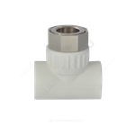 Тройник PP-R комбинированный белый Дн 20х1/2" с накидной гайкой VALFEX 11140020
